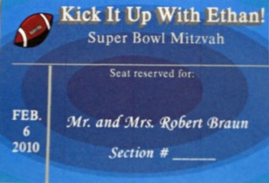 Custom Sports Football Bar Mitzvah Place Card