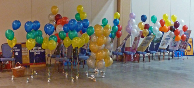 Balloon Columns, Table Centerpieces and Easel Clusters