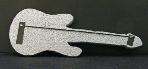 Guitar Cutout Painted With Strings Started