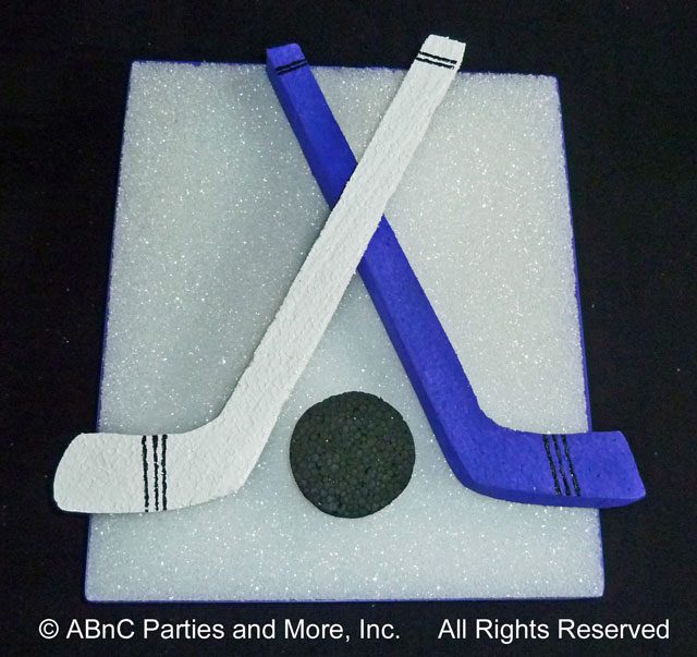 Detailed and Painted Ice Hockey Sticks